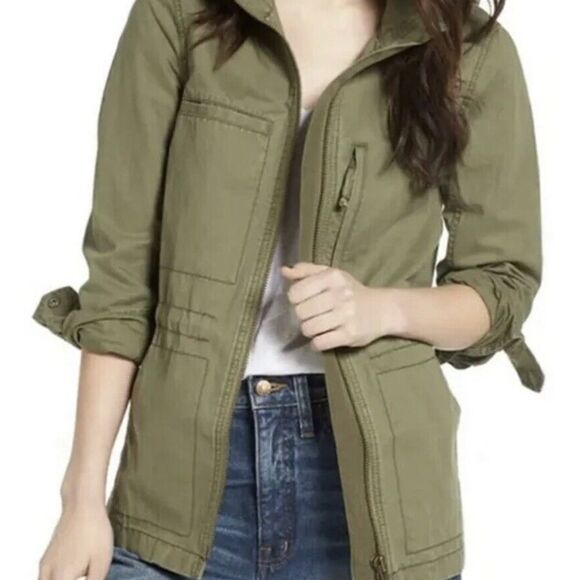 Madewell Fleet Boho Utility Grunge Jacket Size XS Olive Green Military‎ - Picture 2 of 6